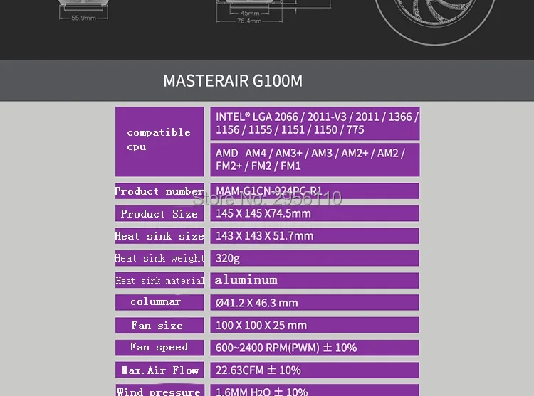 Кулер Cooler Master G100M cpu блюдце кулер для Intel 775 115X2011 2066 AMD AM4 AM3 cpu Радиатор 10 см 4pin RGB UFO охлаждение ПК тихий