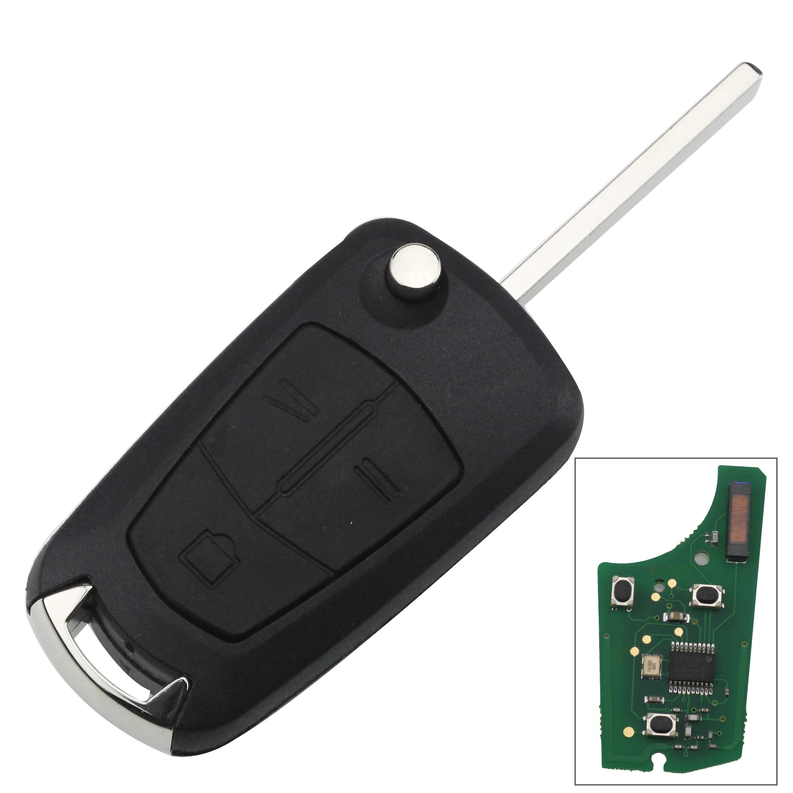 jingyuqin Car Remote PCF7941 Key Suit for Opel/Vauxhall Astra H 2004-2009, Zafira B 2005-2013 PCF7946 For Vectra C 2002-2008 - Количество кнопок: 3 Buttons