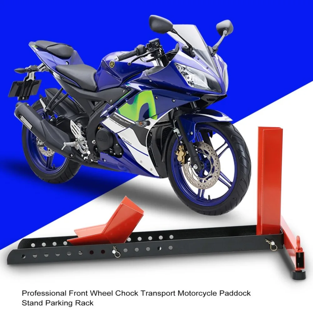 

Professional Front Wheel Chock Motorbike Motocross Scooter Transport Motorcycle Paddock Stand Parking Rack