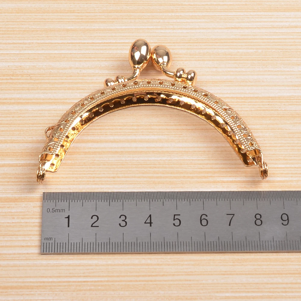 8.5cm Retro Round Metal Purse Frame Handle for Clutch Bag Coin Kiss Clasp Lock Antique Bronze Hardware Bag Accessory