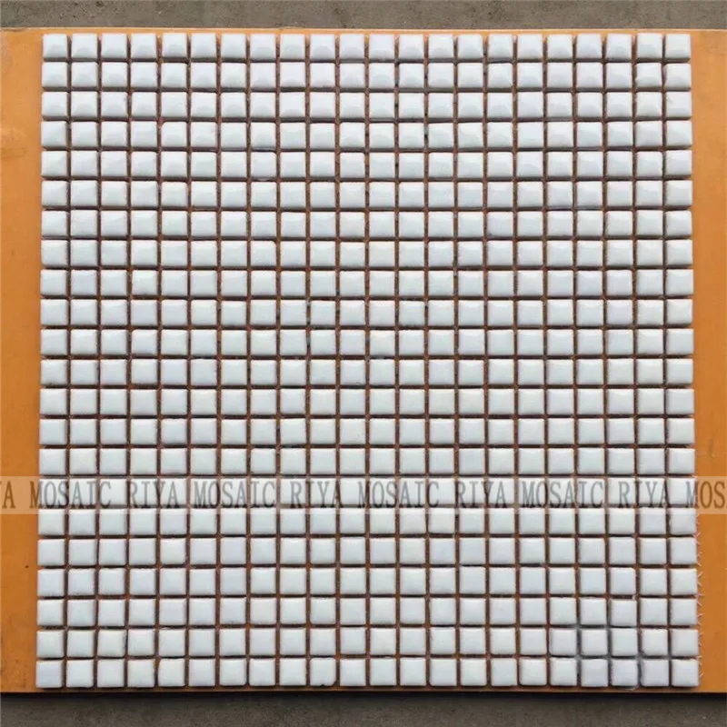 Free Shipping RIYA white 12mm ceramic mosaic small grain background wall bathroom kitchen pool swimming pool 11pcs/lot