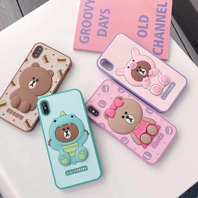 

Cute Lovely Bear Bunny Sally 3d Soft Silicone Phone Cover Case For iPhone 6 6s 7 8 Plus For Iphone XS Max XR X Coque Funda