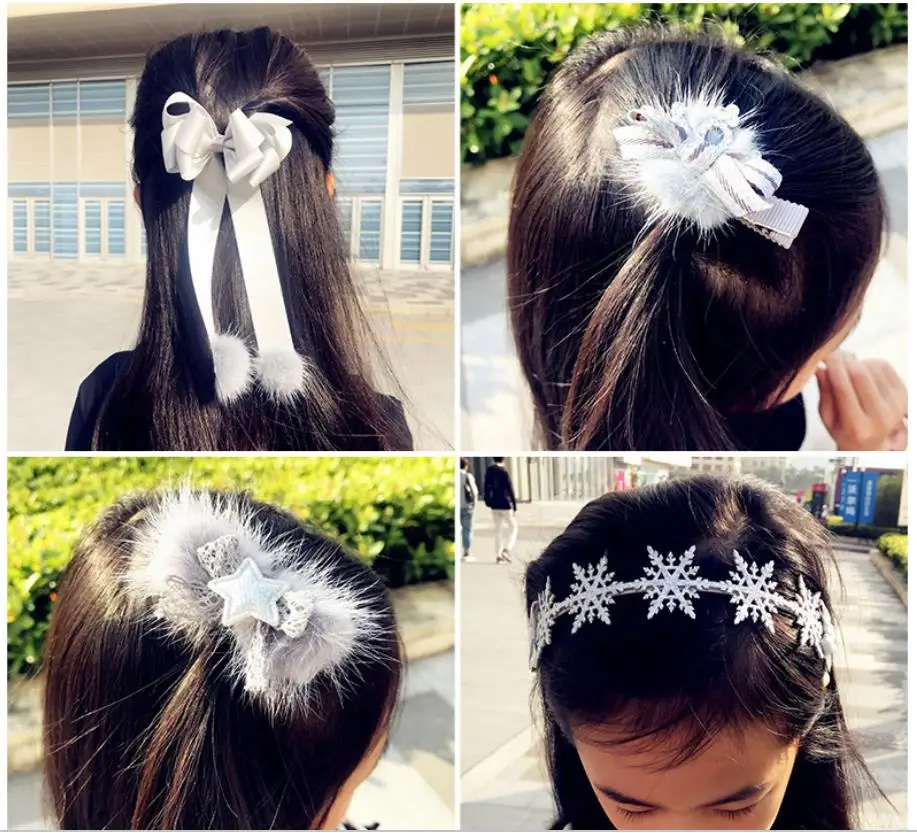 Аксессуары для волос для девочек, элегантная повязка для волос со снежинками, повязка на голову, заколки для волос для милой принцессы, детский модный обруч на голову, головной убор, K11