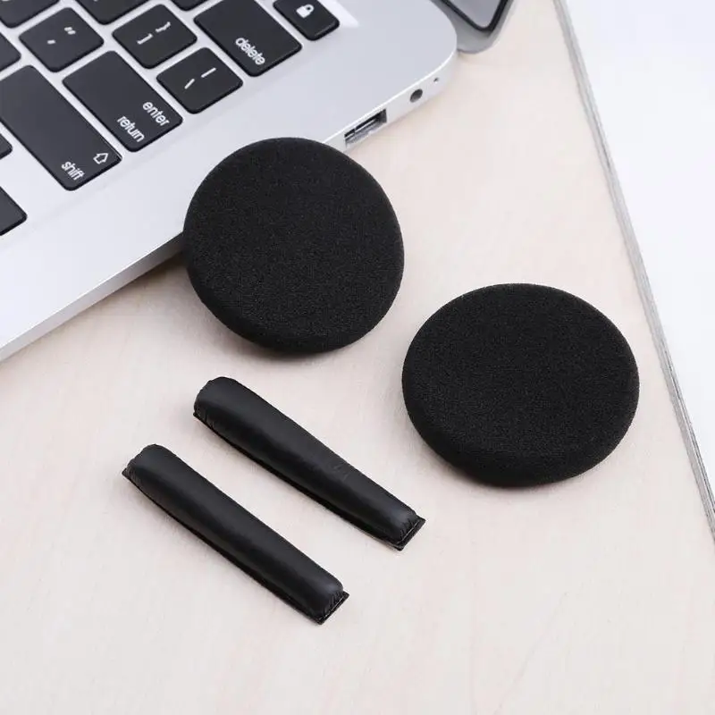 1 Pair Replacement Earpads With Headband Cushions Black/White For Sennheiser PX100 PX200 PX80 Headphones Headsets High Quality