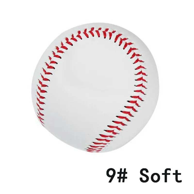 Универсальный 9# ручной работы Бейсбол s ПВХ и ПУ Верхний Жесткий Мягкие Бейсбол шары мяч для Софтбола Training Упражнение Бейсбол шары Лидер продаж - Цвет: Soft