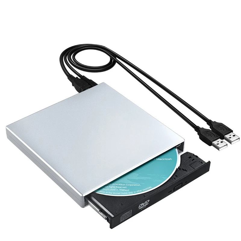 USB 2,0 DVD-ROM CD RW CD-ROM-плеер Внешний DVD Оптический привод рекордер портативный для Macbook ноутбука ПК Windows 7/8