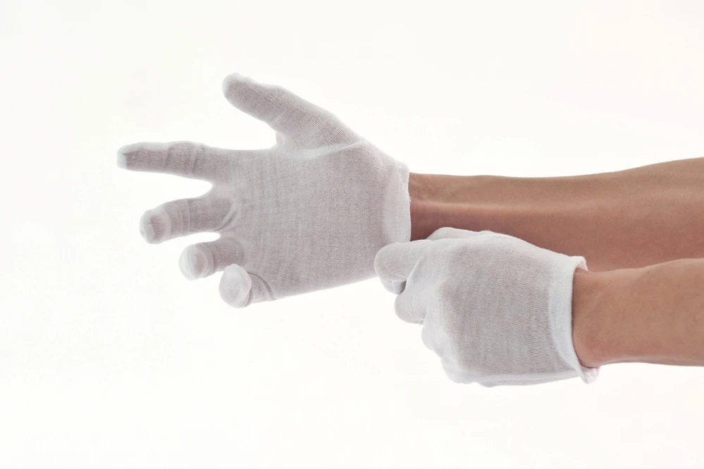 Белые перчатки из чистого хлопка, рабочие перчатки из хлопка, белые тонкие хлопковые перчатки
