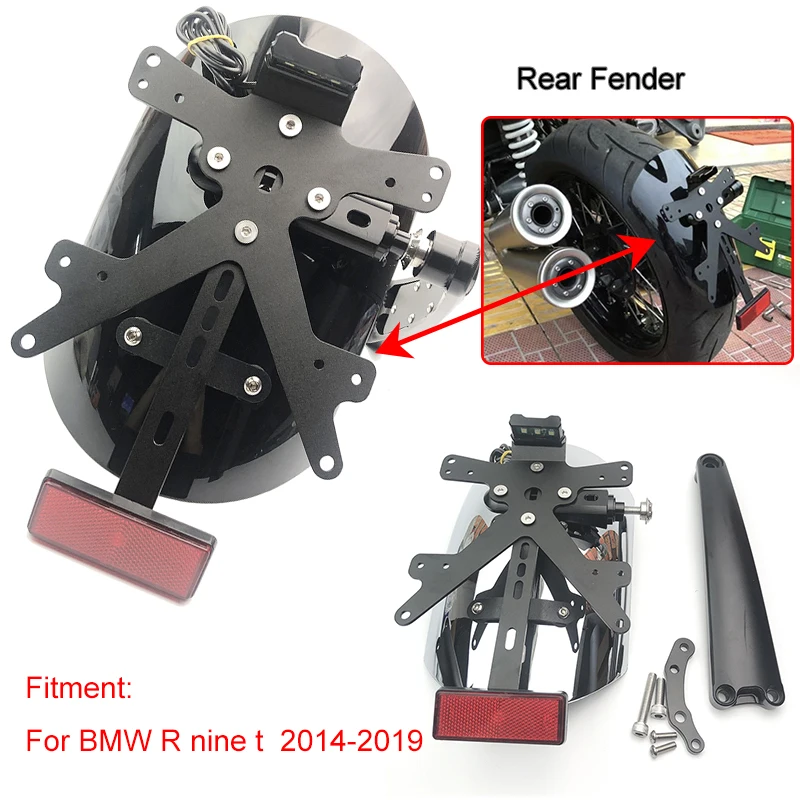 Мотоцикл брызговик заднего крыла кронштейн для брызговика с светодиодный номерной знак для BMW R NINE T R Ninet R 9 T- 16 17