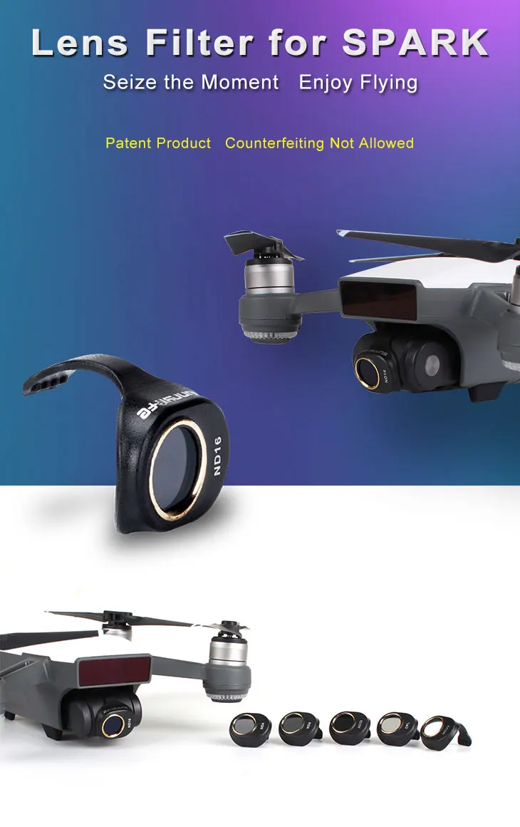 Оснастка на UV CPL ND4 ND8 ND16 ND32 фильтр объектива для DJI Spark Дрон камера ультра светильник аксессуары для объективов