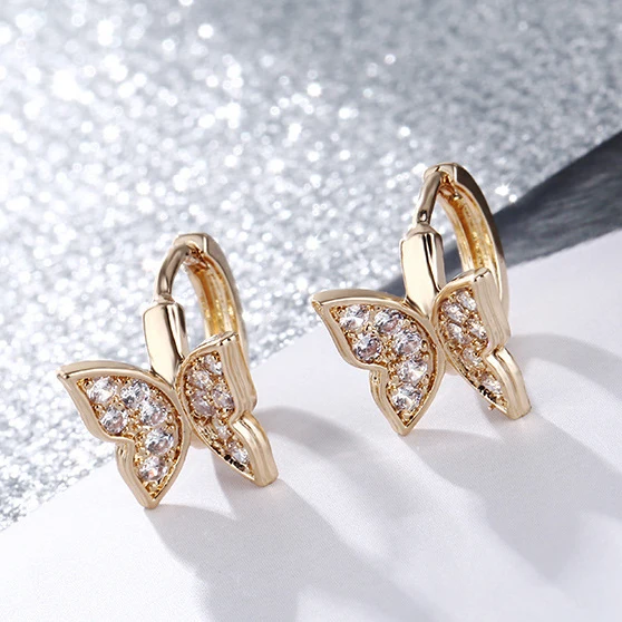 

Classical Gold Color Butterfly Shape Hoop Earrings for Women Europe America Earrings Fashion Jewelry Evening Party CEL3232