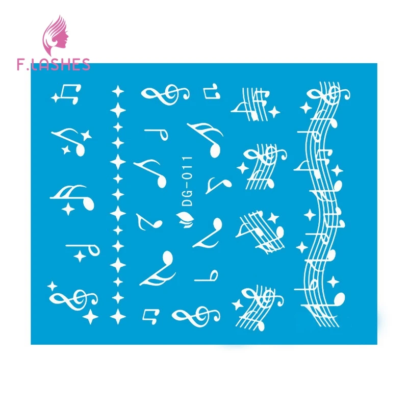 

1pcs Music Note Nail Sticker DIY Luminous Design Fashion Water Transfer Sticker Art Decals Nail Gel Manicure Tools Nail Art