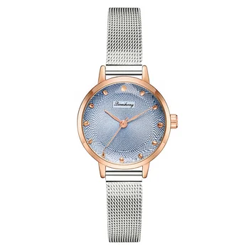 

Women's Wristwatch Classic Quartz Watches Round Dial with Mesh Alloy Strap LL@17