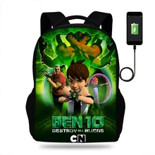 Cartoon BEN 10 Print School Bags for Teen Boys Girls Children's Backpack Usb Charging Schoolbag Students Book Bag 2018 Cartoon BEN 10 Print School Bags for Teen Boys Girls Children's Backpack Usb Charging Schoolbag Students Book Bag 2018