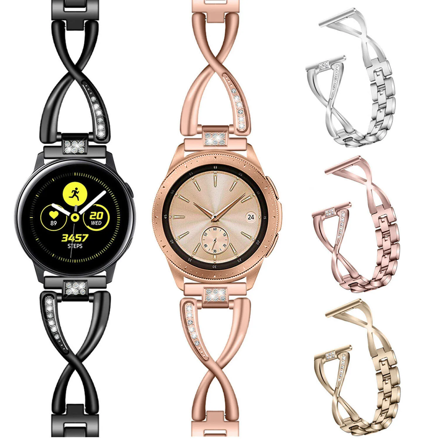 Металлический ремешок для Samsung Gear Sport S2 S3 Galaxy Watch 20 мм 22 42 46 активного отдыха Amazfit Bip