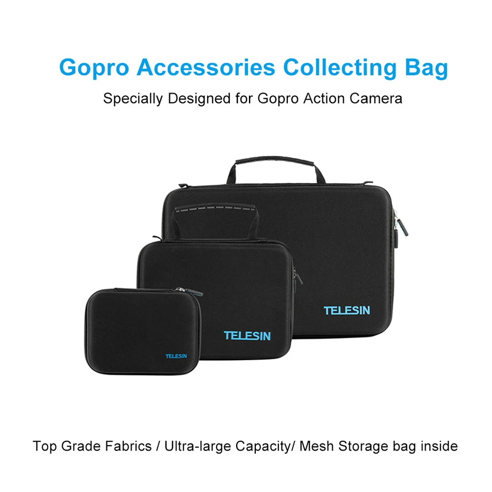 TELESIN Защитная сумка для хранения EVA коробка чехол для Gopro Hero 7 6 5 4 Xiaomi YI 4k SJCAM SJ4000 5000 eken сумки сумка для камеры
