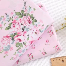 2016 Free Shipping Warp Knitting Flower Printed Cotton Fabric Meter Baby Patchwork Acessorios Costura Kids Bedding 160x100cm