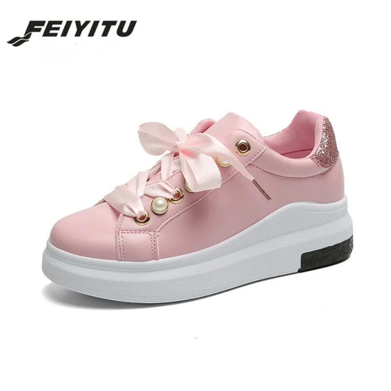 

Feiyitu Autumn Women's Pearls Shoes Sneakers Girls Flats Comfortable Ladies Outdoor Anti-slip Female Walking Shoes Eu 36-42