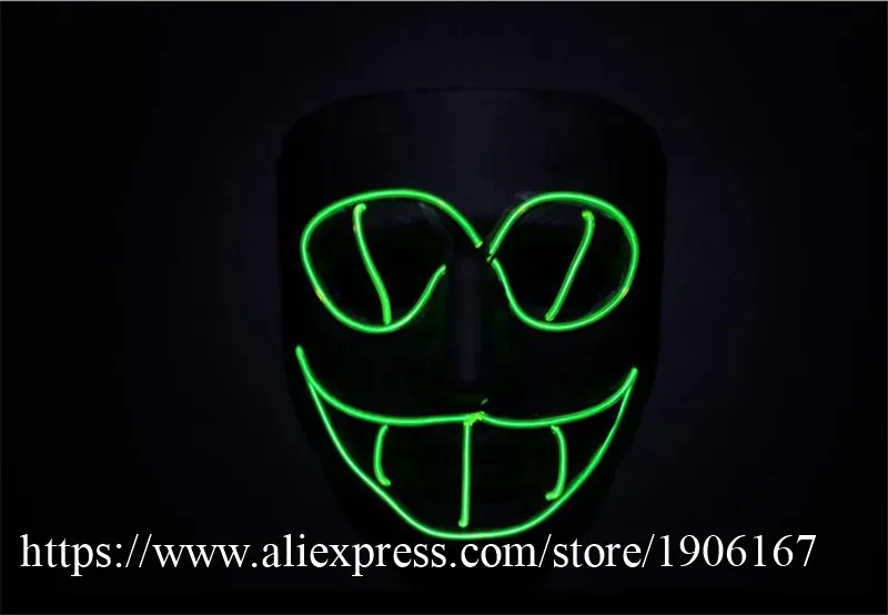 New Year Flash El Wire Led Glowing Beauty Christmas Party Mask Hot Sale07