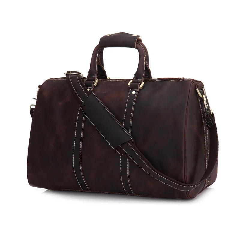 

Luxury Genuine leather Men Travel Bags Luggage Bag Large Men Duffle Bag Weekend Leather Luggage Travel Bags Overnight Tote Big