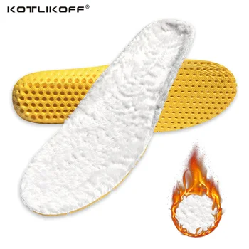 

KOTLIKOFF Memory Foam Heated Warm Inserts Pads For Winter Imitation Wool Insoles Sweat-absorbant Breathable Thermal Insoles