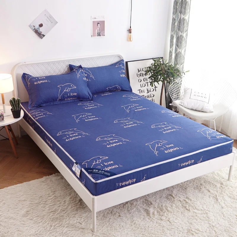 

New Coming waterproof Fitted Sheet On Elastic Band Mattress Cover with Rubber Band Printed Bed Sheet Hot Selling Bed Linens