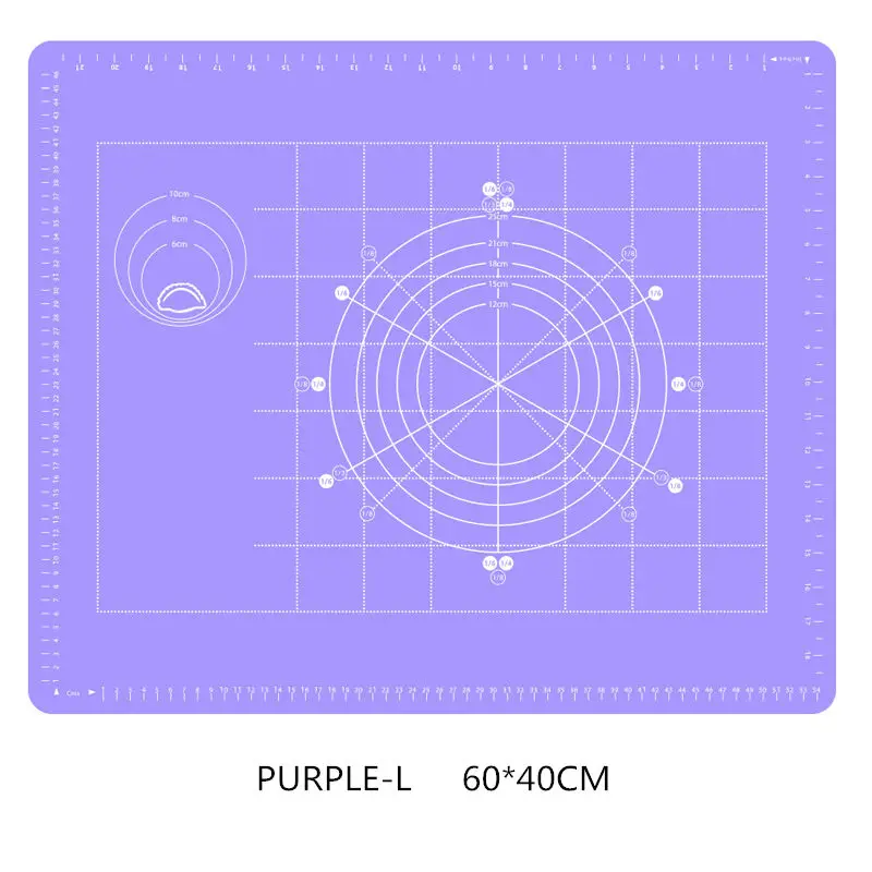 60*50(40) см силиконовый коврик для выпечки с антипригарным покрытием для приготовления теста для пиццы, подставка-держатель, инструменты для приготовления пищи, формы для выпечки, аксессуары для кухни - Цвет: PURPLE-L