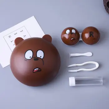 

Bear Head Type Contact Lens Storager Plastic Glasses Case Contact Lens Mate Box Holder Travel Accessaries Eyewear Accessories