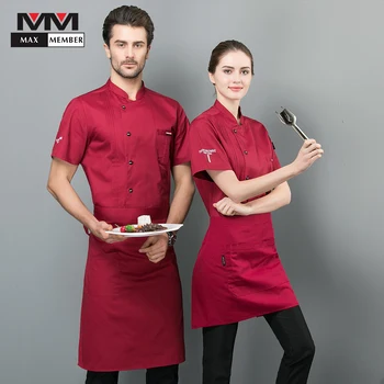 

Chef Jacket Summer Shirt Chef Chaqueta Hombre Kitchen Unisex Short Sleeve Koks Kleding Restaurant Uniform Coffee Hotel Costume