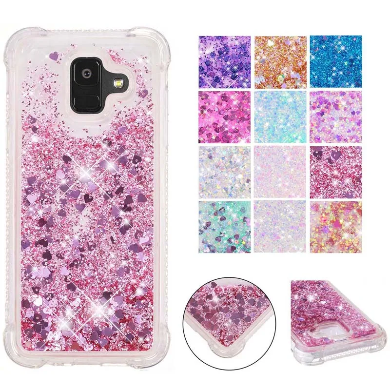 

Anti-knock Glitter Liquid Sand Quicksand Phone Soft Silicone Case Cover Hull Shell Coque Funda for Samsung Galaxy A6 A6Plus 2018