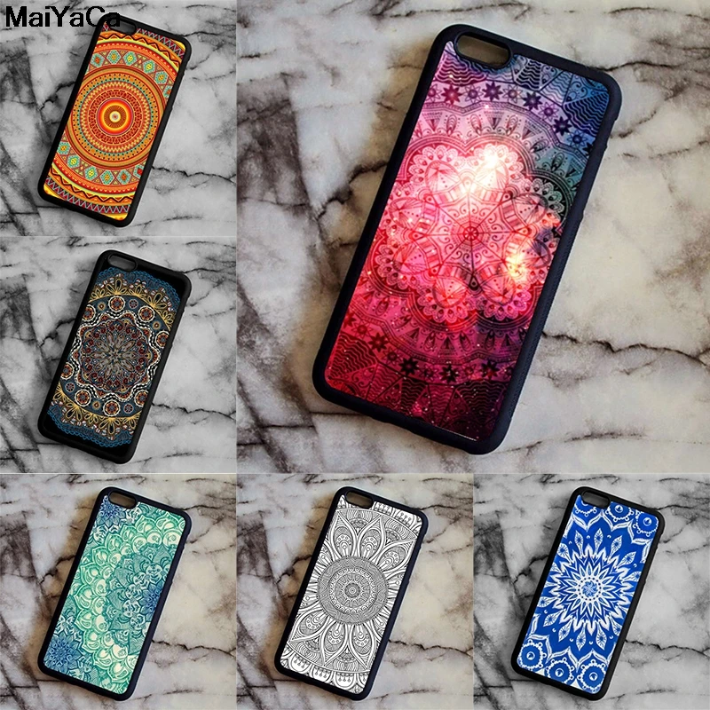 MaiYaCa синий фиолетовый рисунок мандалы для Samsung S3 S4 S5 S6 S7 S8 S9 plus edge Note черный мягкий