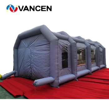 

Gray inflatable spray booth customized portable car washing tent free 2 pieces air blowers inflatable paint booth tent