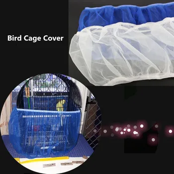 

Nylon Mesh Receptor Seed Bird Parrot Cover Soft Easy Cleaning Nylon Airy Fabric Mesh Bird Cage Cover Catcher Bird Supplies