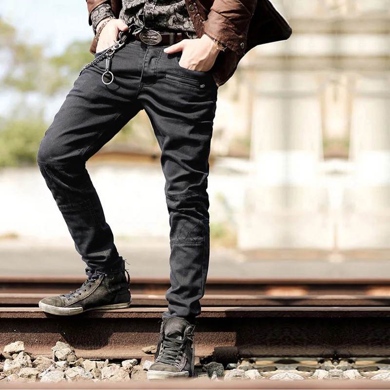 

Black skinny jeans men 2016 New fashion ripped jeans men slim fit pants famous brand jogger casual stretch jeans pants for men