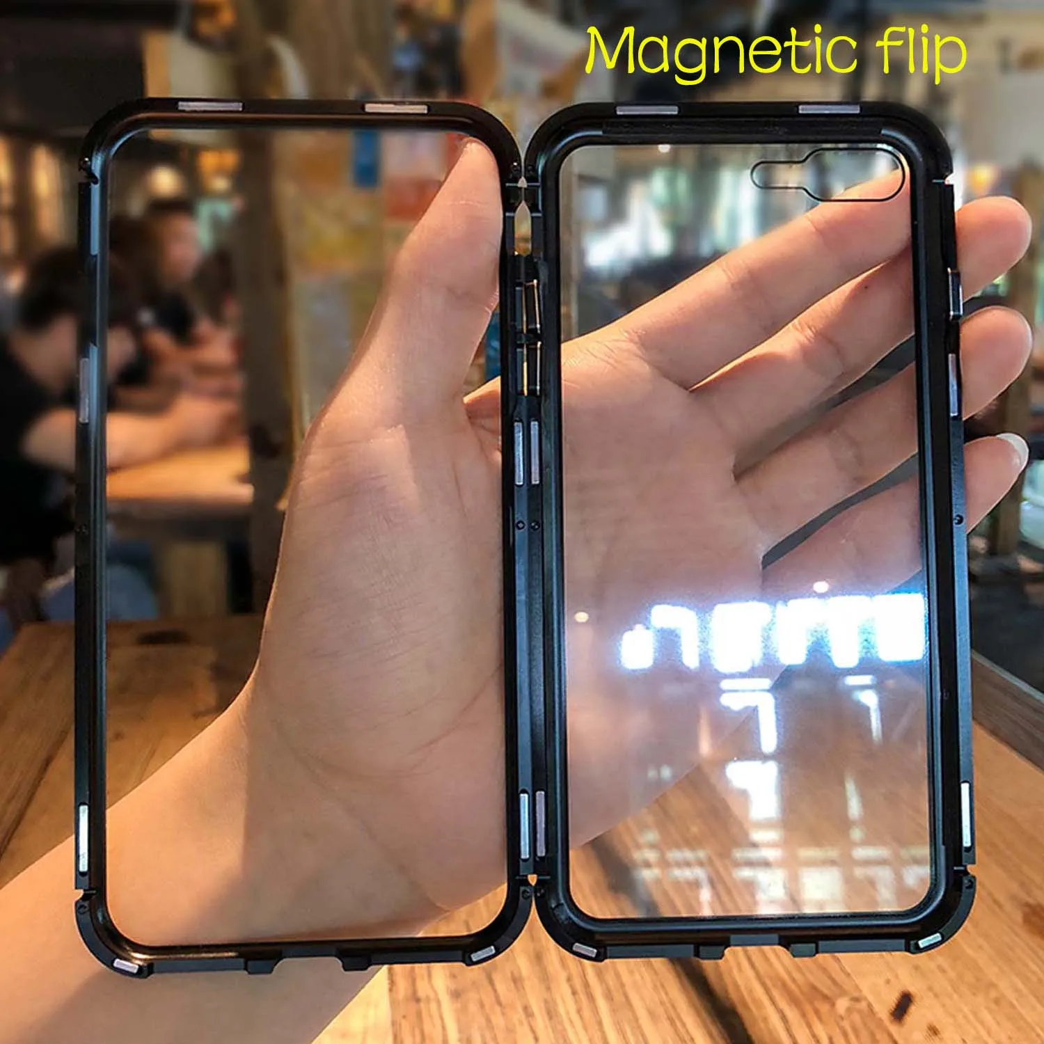 

Besegad Tempered Glass Magnetic Adsorption Full Phone Protector Case Cover Skin Shell for iPhone 10 X 8 7 Plus Accessories