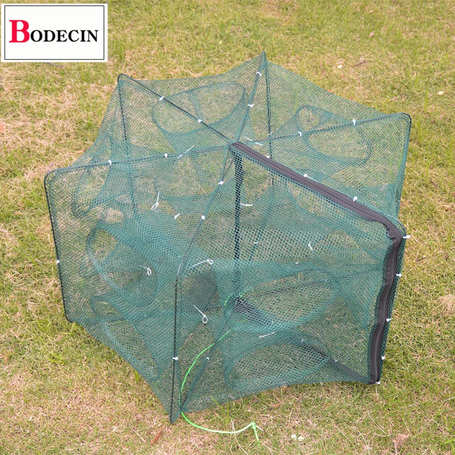 Folded Portable 12 Holes Fishing Net Casting Network Crayfish Catcher Crab Trap Cast Crawfish Shrimp Bait Fish Nets For Fishing (8)