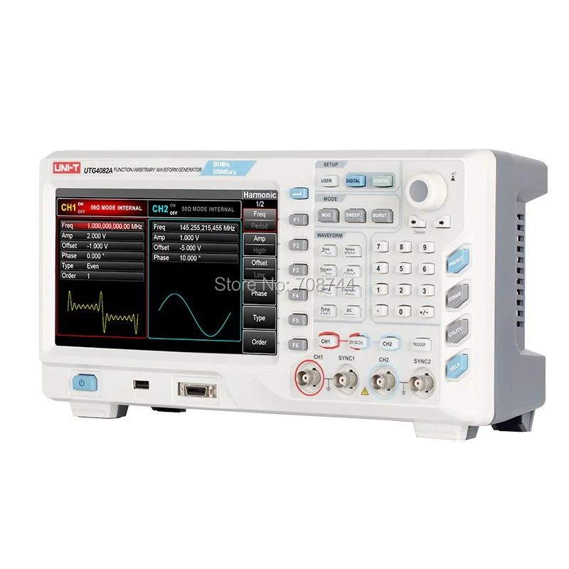 UNI-T UTG4082A функция/генератор сигналов произвольной формы 80 МГц полоса пропускания 2 канала 500MSa/s выборка