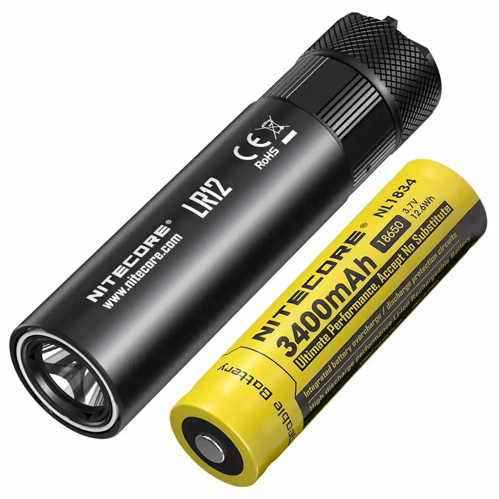 NITECORE LR12+ 18650 перезаряжаемая батарея выдвижной диффузор позволяет фонарь фонарик для чтения на открытом воздухе Кемпинг - Испускаемый цвет: with 3400mAh Battery