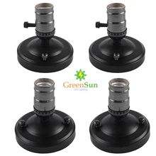 GreenSun 4 шт. жемчужно-черная лампа цоколь E27/E26 алюминиевый Ретро Эдисон потолочный шуруп светильник Лампа патрон с выключателем