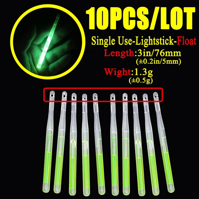 10pcs/bag 4.5*40mm fireflies for Fishing Float Fluorescent Lightstick Light Night Float Rod Lights Dark Glow Stick as photo