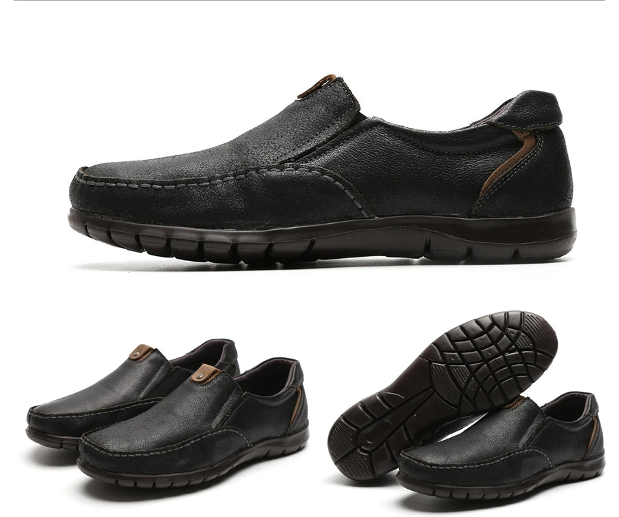 LINGGE/модные повседневные мужские лоферы; обувь из натуральной кожи для мужчин; слипоны; Мужская умная обувь для отдыха;#8990