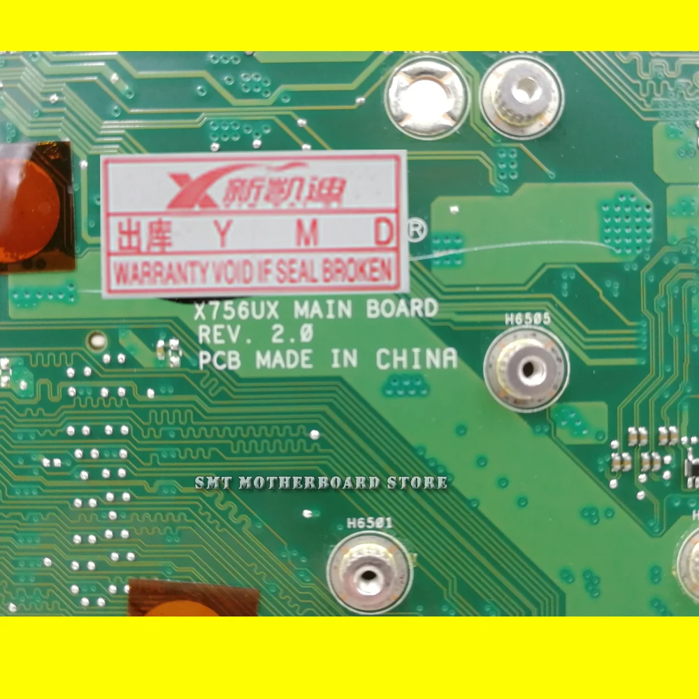  X756UX MAIN_BD./I7-6500U/AS GTX950M-4GB DDR3 Mainboard For Asus X756U X756UXM K756U X756UB laptop m