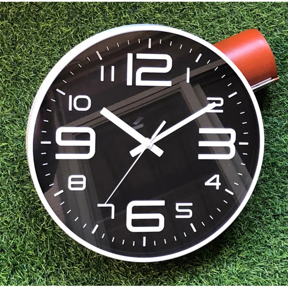 12 дюймов розовое золото настенные часы современный минималистичный круглые часы Стеклянные Настенные часы немой кварцевые часы украшение дома