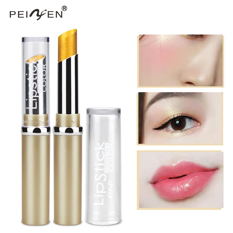 

PNF Brand Lips Makeup Glitter Face Eye Brightener Waterproof Long Lasting Cheap Cosmetics Shimmer Gold Lipstick Matte Batom