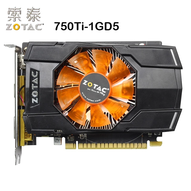 Оригинальная видеокарта ZOTAC GTX 750Ti 1GD5 128Bit GDDR5 графические карты для nVIDIA Map GeForce GTX750Ti