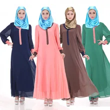 Turkish Abaya Rushed Islamic Clothing For Women 2016 New Large Size Dress Chiffon Robes Muslim Hui Long Sleeved Sunday Clothes