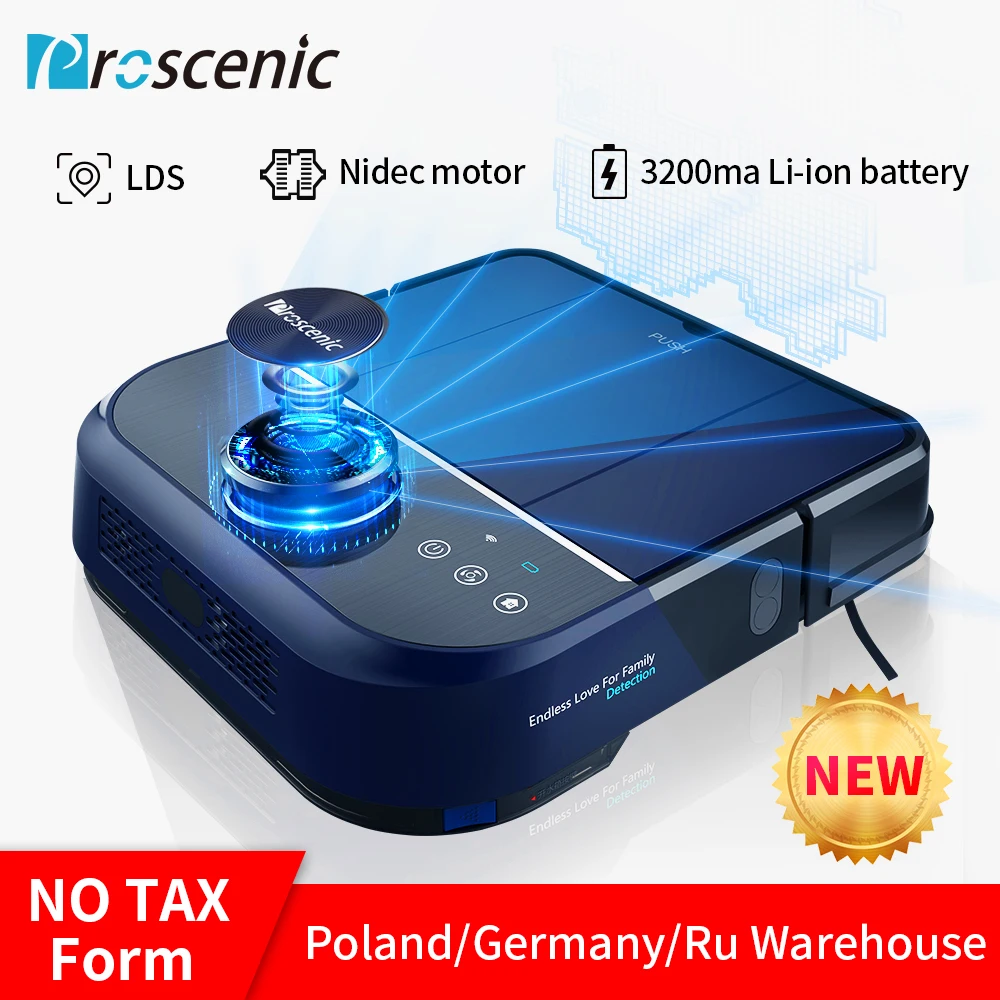 

Proscenic D500 LDS Robotic Vacuum Cleaner,2000Pa Max Suction ,Wi-Fi Connectivity,Navigating Robot Smart Planned Type App Control