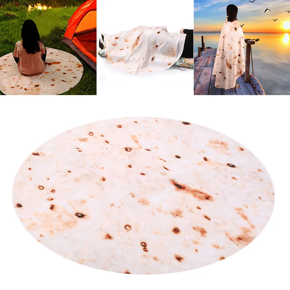

Tortilla Carpet Tortilla Burrito Blanket Letter Printing Rug Round Spot for Office Bedroom Outdoor Dropshipping Burrito Blanket
