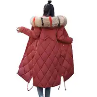 2019 New Arrival Winter Jacket Women With Colorful Fur Hooded Womens Jackets Winter Outwear Long Female Coat Parka Slim