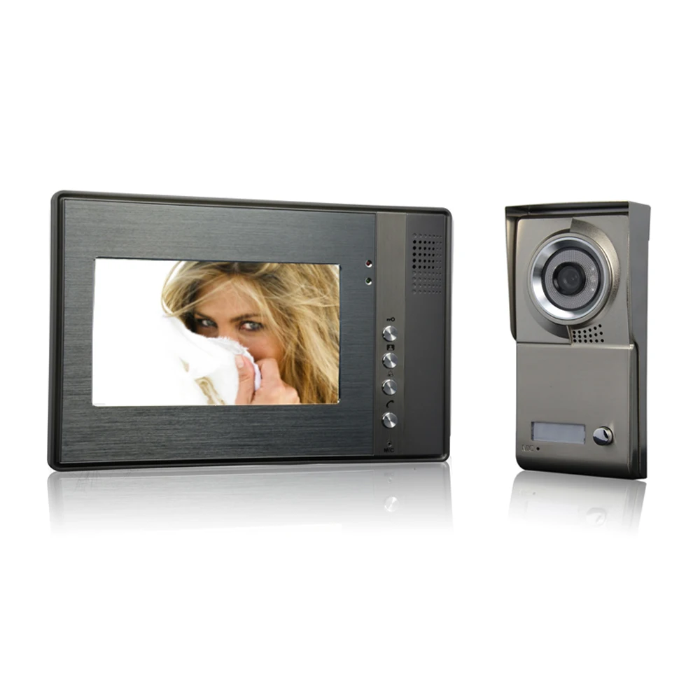 

(1 set) Home use 1 to 1 Video door phone smart home system Video intercom waterproof camera 7 inch color monitor free shipping