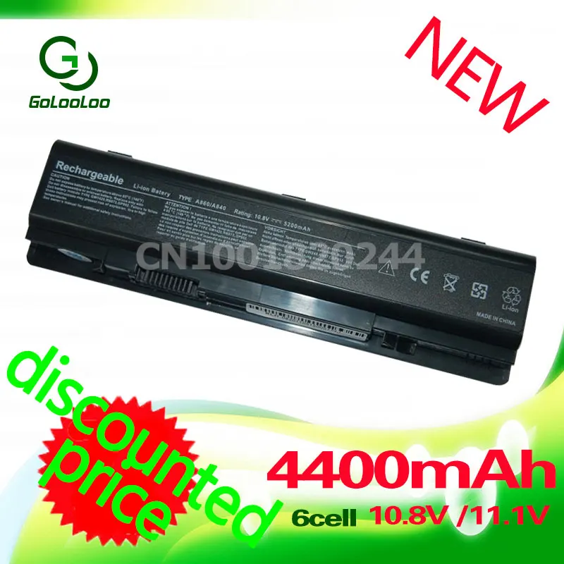 Golooloo 11,1 V 4400 мА/ч, Батарея для dell Vostro 1014 1015 F286H 312-0818 451-10673 F287H F287F G069H R988H A840 A860 Golooloo 11,1 V 4400 мА/ч, Батарея для dell Vostro 1014 1015 F286H 312-0818 451-10673 F287H F287F G069H R988H A840 A860